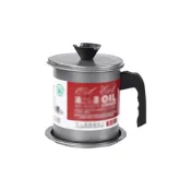 (店+)【攝彩】加蓋濾油壺-1.4L(日式油壺 不鏽鋼濾油網 過濾油渣 儲油罐 濾油罐 倒油瓶 廚房小工具 露營 果汁)