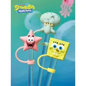 【阿柴選物店】現貨免運 正版授權 海綿寶寶SpongeBob 卡通圖案造型矽膠吸管套 防塵吸管帽 吸管蓋 派大星 章魚哥