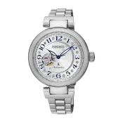 SEIKO SK037 精工錶 Lukia 4R38-01L0S(SSA829J1) 湛藍甜心鏤空機械腕錶/銀面34mm