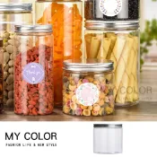 Mycolor 塑料罐 透明罐 餅乾罐 小罐子 鋁蓋罐 儲物罐 分裝罐 保鮮罐 收納罐 密封罐 咖啡罐 飼料罐 烘焙 乾果 零食 茶葉 食品罐 食品包裝 PET 食品密封收納罐♚MY COLOR♚【W085】