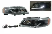 大禾自動車 副廠 日行燈 DRL燈眉 魚眼 黑底 大燈 適用 VOLVO 富豪 S60 V70 02-04