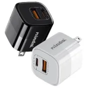 【NISDA】DQ350 GaN 氮化鎵35W PD+QC 雙孔快速充電器