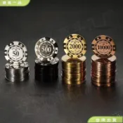 ⌛️台灣出貨 高端不銹鋼籌碼幣 孤註一擲衕款 麻將棊牌室專用 代幣德州撲克牌麻將 加重加厚遊戲籌碼 麻將籌碼 麥穗籌碼