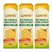 【LOVITA 愛維他】加拿大蜂膠滴液 3入組 共90ml;18%生物類黃酮(滴劑 無酒精 無防腐劑)