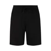 (店+)【CALVIN KLEIN】CALVIN KLEIN Jeans抽繩腰簡約刺繡通勤針織休閒短褲 男款 太空黑