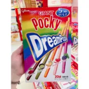 日本零食 glico格力高Giant Dream Pocky 巨無霸彩虹巧克力棒 20入