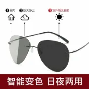 全球選品1館 生活百貨 無框超輕變色記憶鈦蛤蟆鏡PC偏光1.5厚片墨鏡開車太陽鏡護目眼鏡