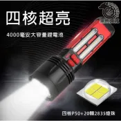 (店+)四核超亮手電筒｜【黑馬燈城】｜登山/工作燈/露營燈/帳篷燈/釣魚/保全手電/巡邏手電筒/探險/多功能【A458】