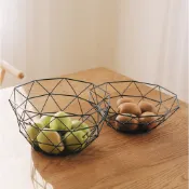 Nordic Style Kitchen Fruit Vegetable Round Storage Iron Bask