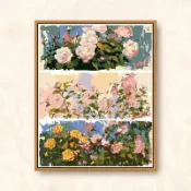 數字油畫搬運工🎨 數字油畫 客製化 油畵薔薇花DIY數字油畵塗色填色油彩畵手工客廳臥室裝飾掛畵 可開發票