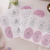『Mi 烘培』生日快樂橢圓造型貼紙 每張6枚 封口貼 birthday 造型貼紙 貼紙 包裝貼 裝飾貼 禮盒貼 貓咪 狗