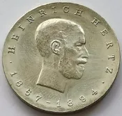 【滿300出貨】#2 東德 民主德國1969年5馬克 物理學家赫茲75周年紀念幣29mm硬幣