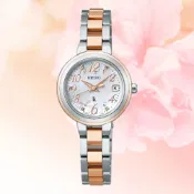 SEIKO 精工錶 Lukia系列 1B22-0CY0P(SSVW236J) 節慶限量款 太陽能電波蝴蝶結腕錶 玫瑰金x銀 25.5mm_SK037