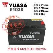 彰化員林翔晟電池 / 全新 湯淺 YUASA 免加水汽車電池 / 61028 舊品強制回收 安裝工資另計!!
