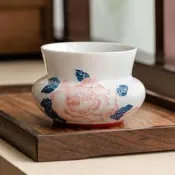 臺灣現貨手繪建水陶瓷缸家用功夫配件水盂廢水缸筆洗