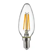 【IKEA 宜家家居】SOLHETTA Led燈泡 e14 250流明, 燭形/透明色