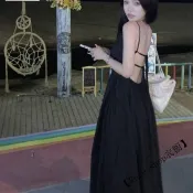 海邊度假露背優雅長裙夏新款收腰絕美漂亮顯瘦超好看的仙女連衣裙 連身裙 連衣裙 洋裝 辣妹洋裝 氣質洋裝