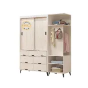 (店+)【新荷傢俱工場】26T 386 (白梧桐/灰橡) 4尺滑門衣櫃  1.5尺轉角衣櫥 5.5尺衣櫃 木紋衣櫃