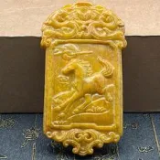 明清物件古玩玉器玉石岫玉古董玉貨高古玉把件擺件收藏戰馬工藝-202507