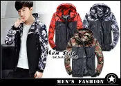 【Men Star】免運費 韓流 迷彩拚色防風外套 機車外套 薄外套 夾克 媲美 adidas ua levis a&f