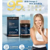 【澳洲晶艷&Healthy care】精選高單位Omega-3迷你魚油膠囊60顆/瓶 95% rTG 台灣公司貨