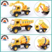 ※旭陽教育用品社※仿真合金模型車3款迴力合金工程車模型玩具/合金挖土機/合金水泥車/合金砂石車/迴力合金車 ST安全玩具