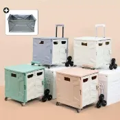 【ONE HOUSE】韓系8輪折疊購物車+特大防水袋(買菜車/收納推車/推車/收納架/收納箱/寵物推車)