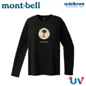 【Mont-Bell 日本 WICKRON L/S T MONTA 熊臉 女長袖排汗T《黑》】1114795/登山/長T