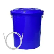 【G+ 居家】1入台製RO廢水收集桶66L(附蓋附提把 隨機色 儲水桶/萬用桶/回收桶/塑膠桶/鐵環提桶)