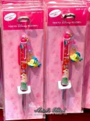 My Oil買好油 日本東京Disney迪士尼愛麗兒小美人魚Ariel粉紅色夢幻海底泡泡小比目魚吊飾三色原子筆-絕版品