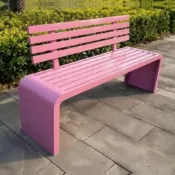 (店+)不鏽鋼公園椅戶外防腐木塑木長椅長條凳戶外庭院小區座椅鐵座椅子