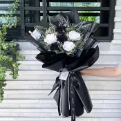 黑玫瑰花束 畢業花束 永生花 情人節 七夕 乾燥花 求婚 父親節