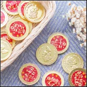 新年祝福語 單片女王金幣巧克力 (5款可挑) 過年糖果 發財金 好運糖 招財 迎財神 三太子祝壽 開工 尾牙 福委會
