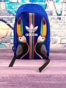 ~小娟家居~愛迪達adidas 雙肩包圖騰鸚鵡小鳥情侶款個性塗鴉背包 潮學生書包 後背包08931
