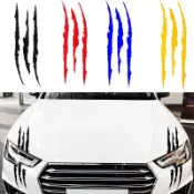 汽車大燈貼紙 個性抓痕貼 引擎蓋抓痕拉花 大燈爪子貼紙 野馬寶馬藍鳥鬼爪抓痕車貼 創意車身貼 汽車改裝拉花車貼