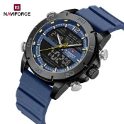 NAVIFORCE NF9253T 設計男士手錶防水軟矽膠錶帶計時碼表星期日期時尚石英腕錶