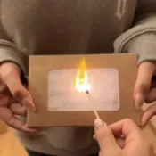 ✨優選好物✨創意火焰燃燒賀卡信封卡片生日diy手工禮物高級送禮必備網紅同款