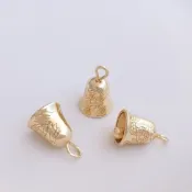 宏雲Hongyun-Ala---14K包金保色銅錢粽子元寶六角隔珠小蓮蓬櫻花鈴鐺吊墜diy飾品配件