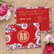喜帖 長輩帖 質感囍帖 少量喜帖 明信片喜帖 傳統格式-玫瑰優雅