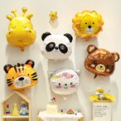【24h發】新款ins卡通叢林動物鋁膜氣球 老虎獅子生日派對場景裝飾佈置氣球