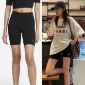 【吉喆】促銷↘ Nike NSW 女款 刺繡 小勾 束褲 五分褲 短束褲 緊身褲 內搭褲 單車褲 CZ8527-010