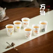 喜挖2店 【喜挖】德化冰種玉瓷釉上手繪品茗杯功夫茶具家用辦公個人杯主人杯聞香杯