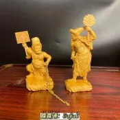 「特價現貨」✨崖柏黃楊木彫大二爺伯七爺八爺陰神乩童神明黑白無常人物神像擺件