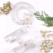 【客製化】冬日的花園乾燥花26 大寫英文字母姓名鑰匙圈