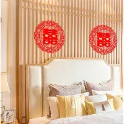 💓結婚用品💓喜字靜電貼  花邊紅喜💓喜字  婚房佈置  大門囍字💓訂婚用品