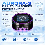 紋身電源 Aurora 3 迷你數字液晶全觸摸屏電源適配器適用於 PMU 紋身機設備