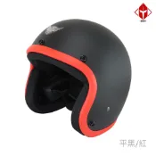 華泰 安全帽 K-805 A3 平黑紅 復古帽 寬版 騎士帽  半罩 全拆洗 《淘帽屋》