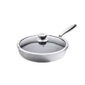 【CookPower 鍋寶】七層壓鑄不沾鍋316不鏽鋼蜂巢深煎鍋28CM-含蓋(IH/電磁爐適用)