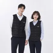 【遊遍天下】男女款無領防潑水防風保暖90%羽絨背心GV22020黑色(M-5L 大尺碼 V領背心)