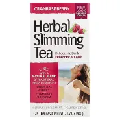 【iHerb】21世紀, 草本輕體茶，蔓越莓，無咖啡萃取，24 茶包，1.7 盎司（48 克）